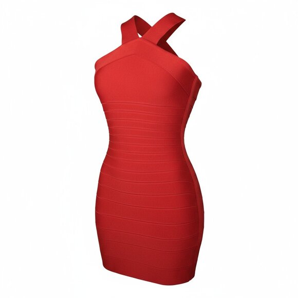Marciano by Guess Dresses & Skirts - Marciano by Guess Red Bandage Bodycon Mini Dress Cross Halter Size S